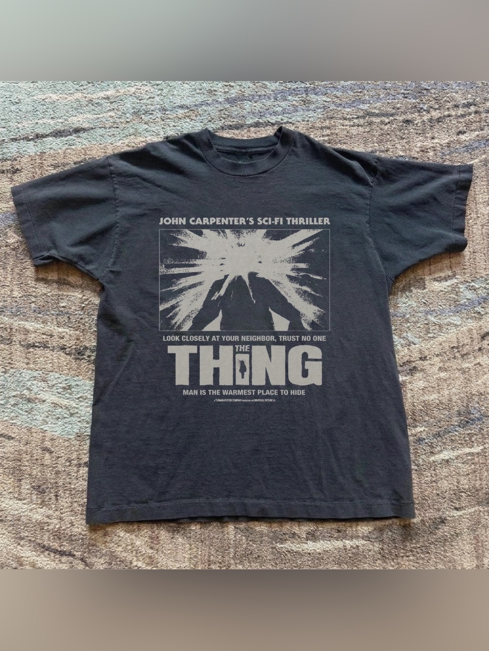 The Thing John Carpenter Movie Poster Black Horror Sci-Fi Graphic T-Shirt